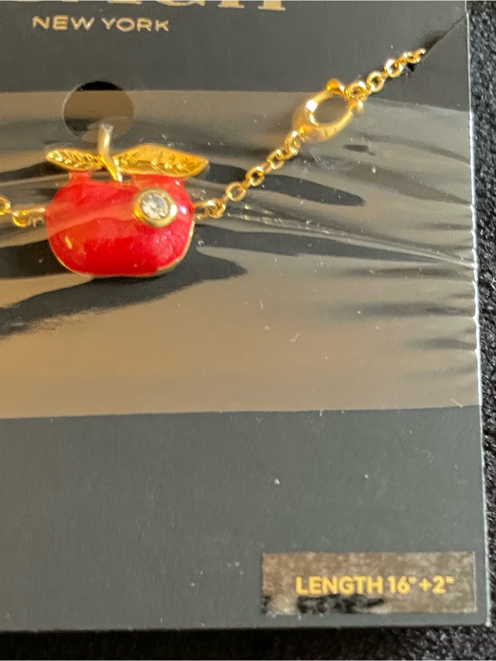 Coach Gold-Tone Necklace with Red Apple Necklace - Picture 3 of 3